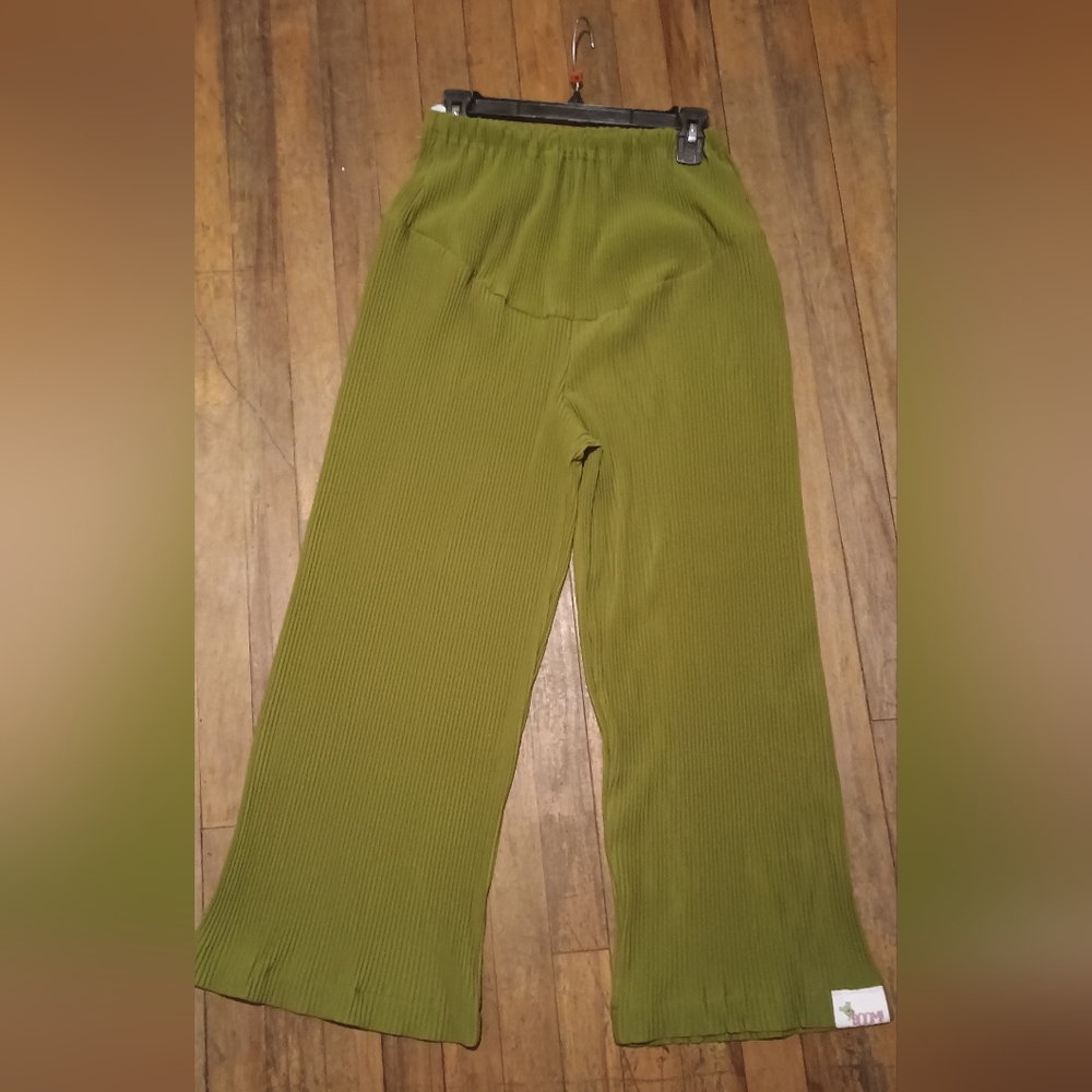 Elegant Olive Wide Leg Women's Pants